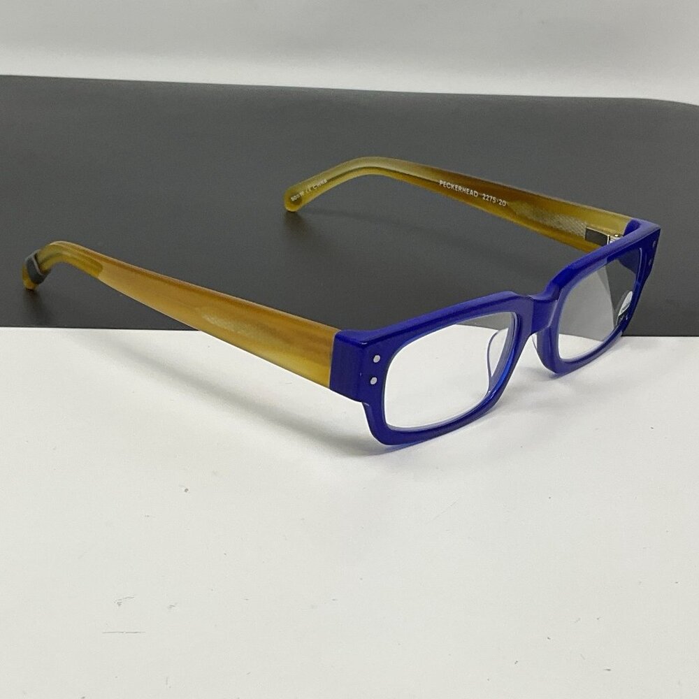 eyebobs Peckerhead Reading Glasses Color 20 - Cobalt Front with Blonde Temples - Picture 2 of 16